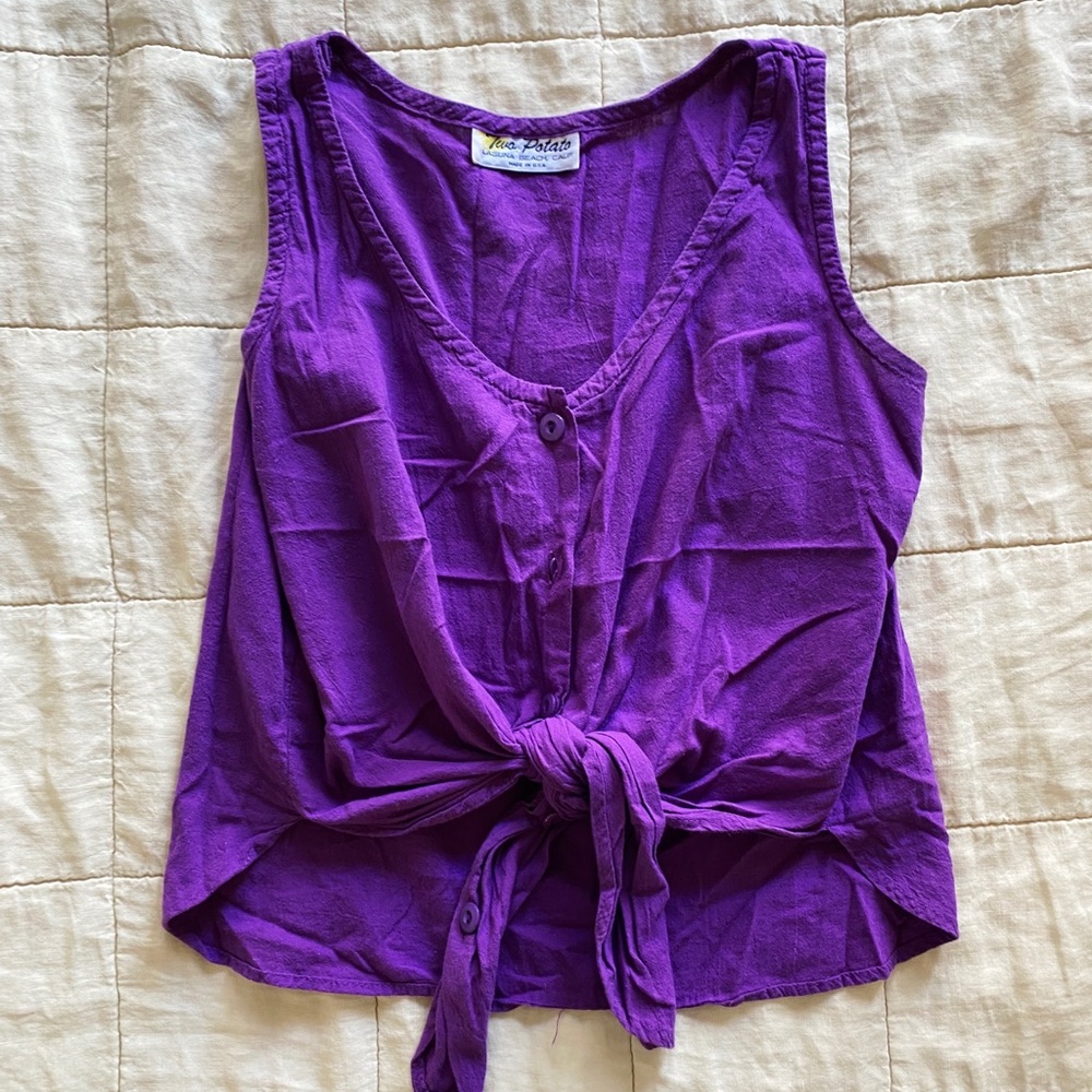 Vintage 90’s vacation linen tank. Size S/M